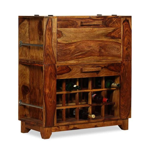 vidaXL Bar Cabinet Solid Acacia Wood 85x40x95 cm