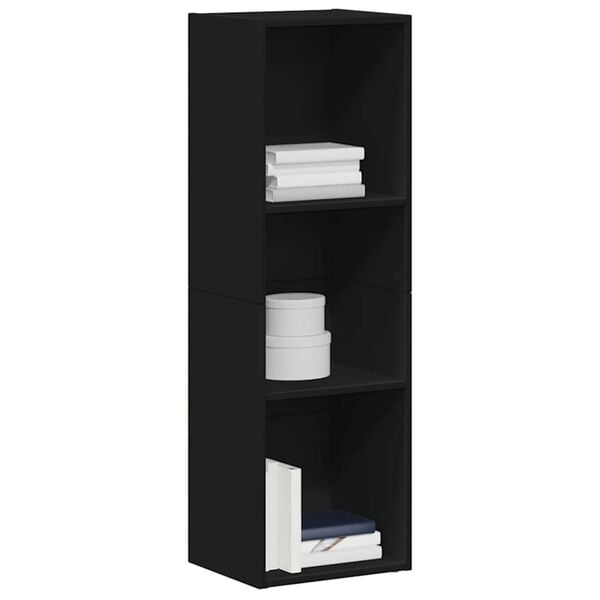 vidaXL Book Cabinet/TV Cabinet Black 36x30x114 cm Engineered Wood