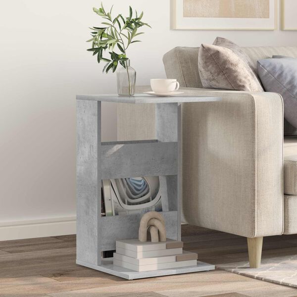 vidaXL Side Table Concrete Grey 40 x 35 x 60.5 cm Engineered Wood
