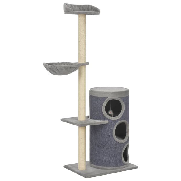 vidaXL Cat Tree with Sisal Scratching Posts Grey 148 cm