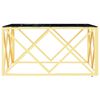 vidaXL Coffee Table Gold 80x80x40 cm Stainless Steel and Glass