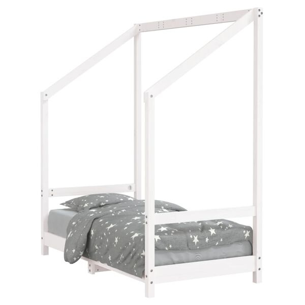 vidaXL Kids Bed Frame White 70x140 cm Solid Wood Pine