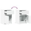 vidaXL Bedside Cabinets with LED Lights 2 pcs White Engineered Wood