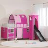 vidaXL Kids'Loft Bed Frame White and Pink 100 x 200 cm Metal
