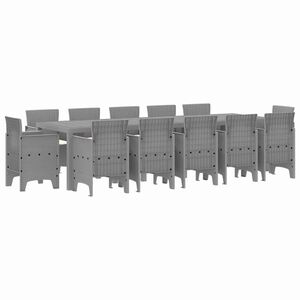 vidaXL Garden Dining Set with Cushion 13 pcs Light grey