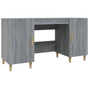 vidaXL Desk Grey Sonoma 140x50x75 cm Engineered Wood