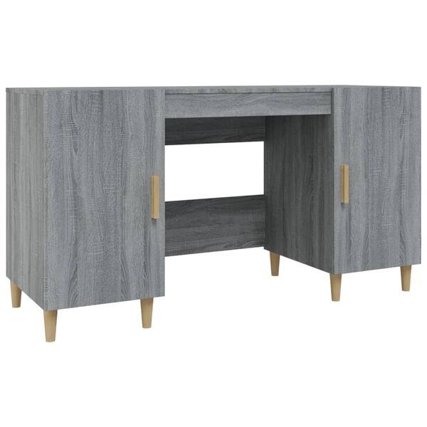 vidaXL Desk Grey Sonoma 140x50x75 cm Engineered Wood