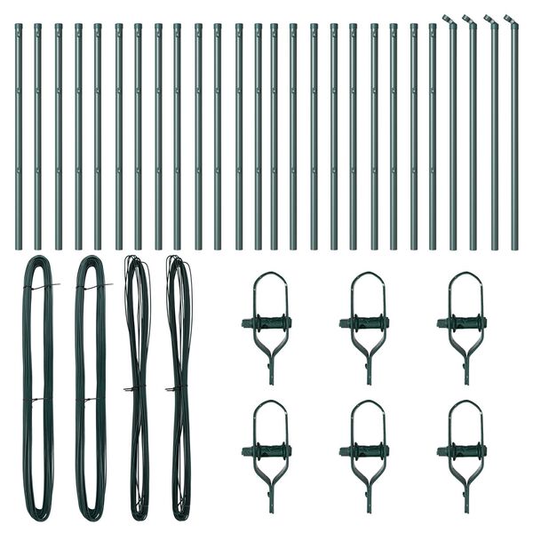 vidaXL Fence Post Other 26 pcs Grey 3.2 x 3.2 x 70 cm Steel