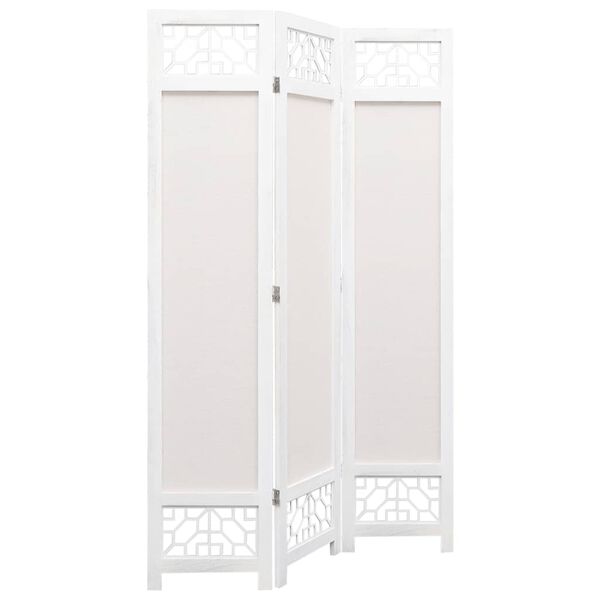 vidaXL 3-Panel Room Divider Cream 105x165 cm Fabric