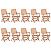 vidaXL 11 Piece Garden Dining Set 280x90x75 cm Solid Wood Acacia