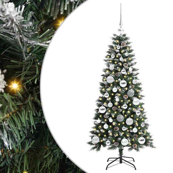vidaXL Artificial Christmas Tree with 150 LEDs Green 55 x 55 x 120 cm
