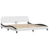 vidaXL Bed Frame with LED without Mattress "Zadar" White and Black 200x200 cm