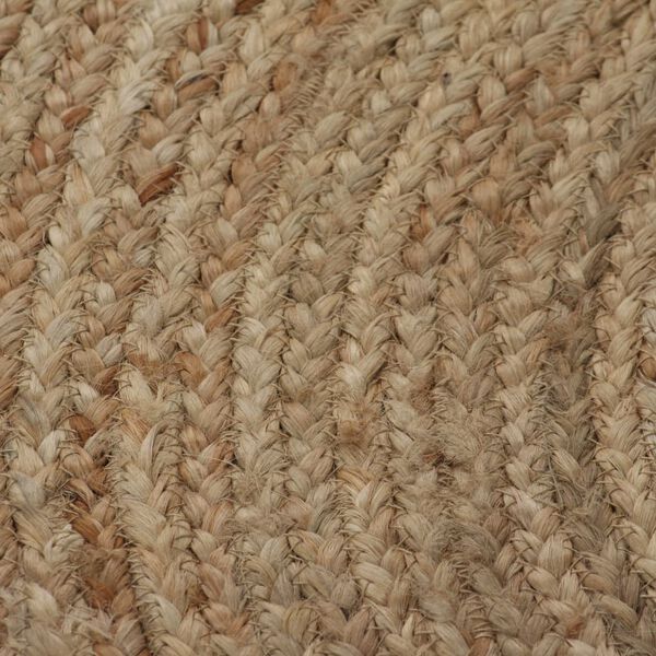vidaXL Area Rug Braided Jute 90 cm Round