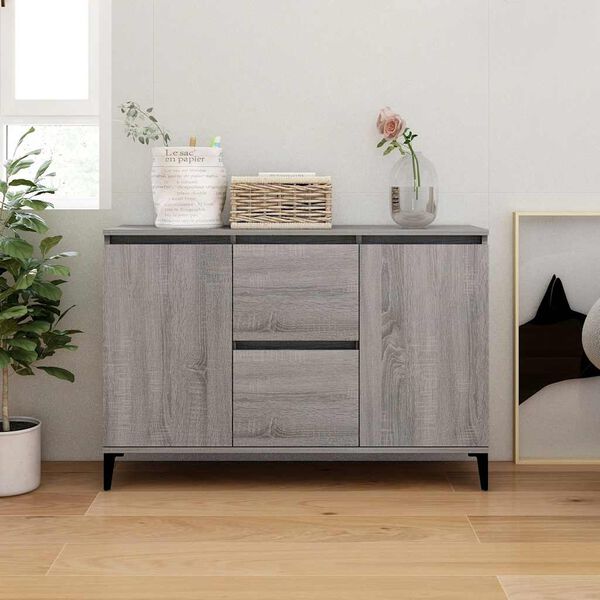 vidaXL Sideboard Grey Sonoma 102x35x70 cm Engineered Wood