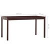 vidaXL Dining Table Dark Brown 140x70x73 cm Pinewood