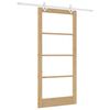vidaXL Sliding Door Natural 93 x 202 cm Solid Pine Wood and Glass