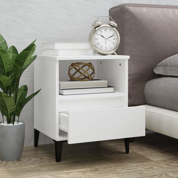 vidaXL Bedside Cabinet White 40x35x50 cm