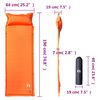 vidaXL Self Inflating Camping Mattress with Pillow 1-Person Orange