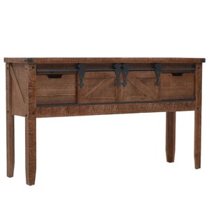 vidaXL Console Table Solid Fir Wood 131x35,5x75 cm Brown