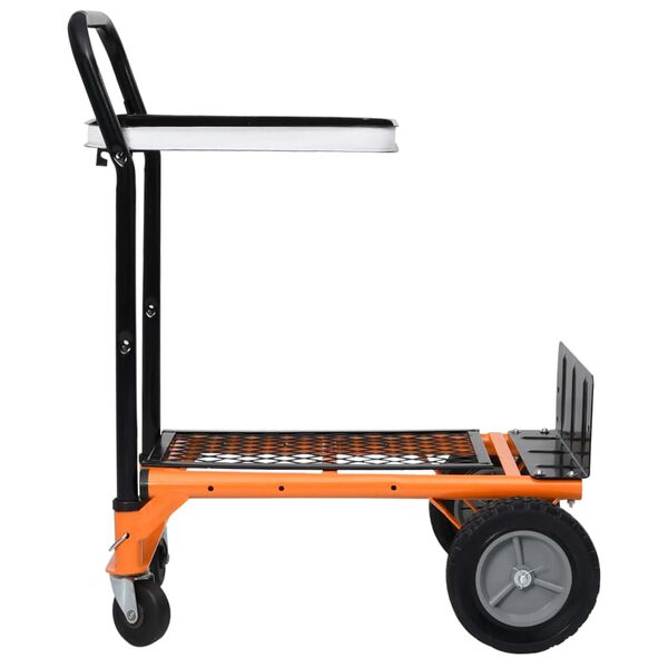 vidaXL 2-in-1 Foldable Platform Hand Truck with Leaf Bag Support