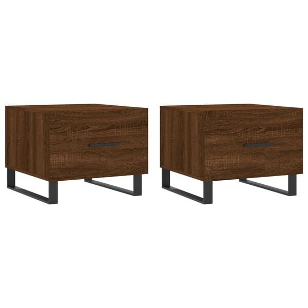 vidaXL Coffee Tables 2 pcs Brown Oak 50x50x40 cm Engineered Wood
