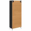 vidaXL Highboard Cabinet with Shelf 2 pcs Black Oak Engineered Wood