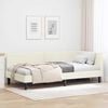 vidaXL Corner Bed Frame with Headboard Cream 100 cm x 200 cm Velvet