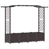 vidaXL Raised Bed with Trellis and Roof Brown 204 x 40 x 138 cm PP