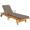 vidaXL Sun Lounger with Cushion 100% Polyester Solid-Teak