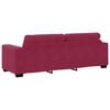 vidaXL Sofa Wine Red 221 x 78 x 80 cm Poly velvet