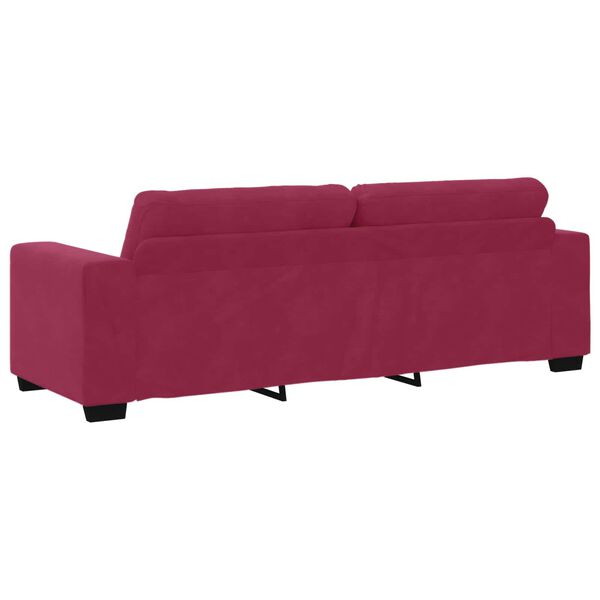vidaXL Sofa Wine Red 221 x 78 x 80 cm Poly velvet