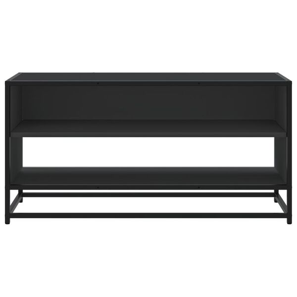 vidaXL TV Cabinet Black 91x40x46 cm Engineered Wood and Metal