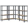 vidaXL 4-Layer Storage Shelves 4 pcs Anthracite Steel&Engineered Wood