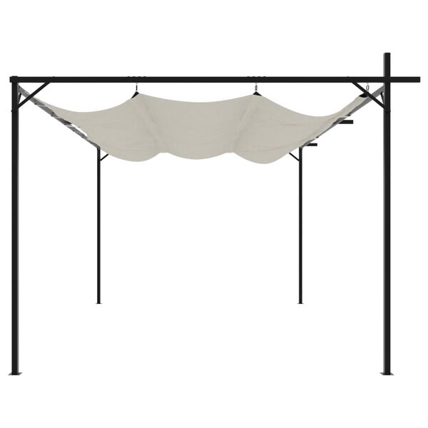 vidaXL Pergola with Retractable Roof Cream 395x292x230 cm
