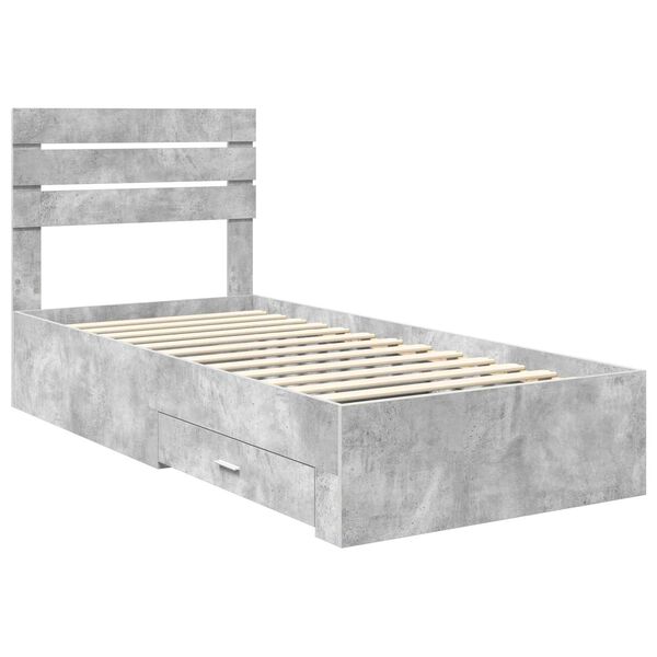 vidaXL Bed Frame with Drawer with Headboard Manual Engineered Wood