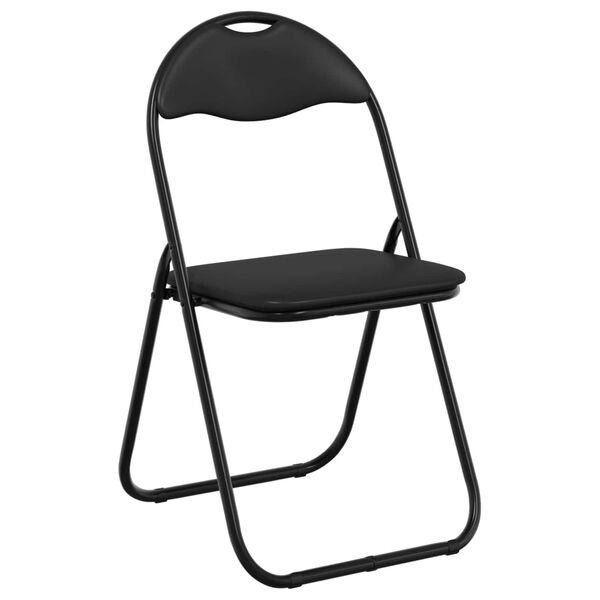 vidaXL Folding Chair 2 pcs Black 48 x 43.5 x 81 cm Faux Leather