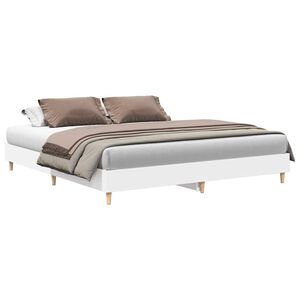 vidaXL Bed Frame No Mattress White 200x200 cm Engineered Wood