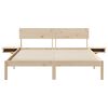 vidaXL Bed Frame with Headboard Brown 160 x 200 cm Solid Pine Wood