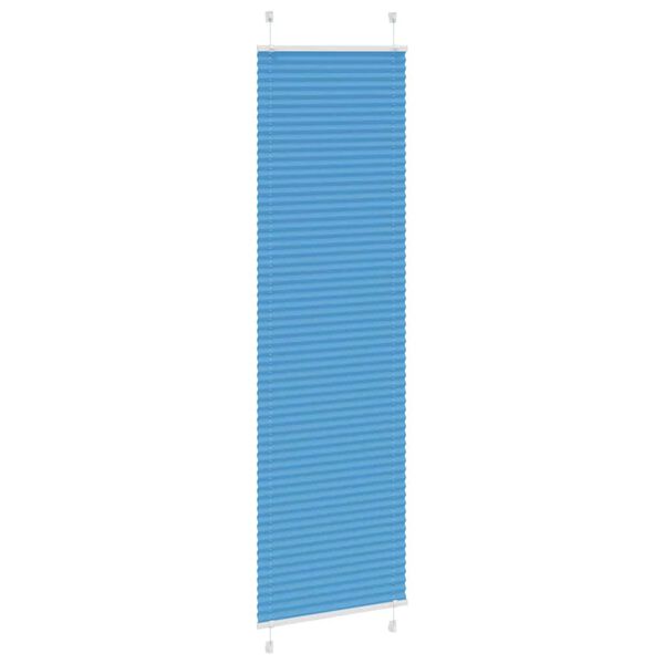 vidaXL Pleated Blind Blue 55x200 cm Fabric Width 54.4 cm Polyester