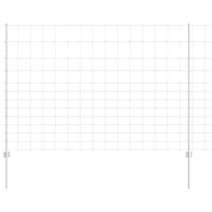 vidaXL Outdoor Wild Fence with Posts 25 x 1.5 m Galvanised Steel Mesh