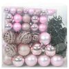 vidaXL Christmas Bauble Set with 300 LEDs 120 pcs Pink Plastic