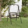 vidaXL Swing Bench 124 cm Black Steel