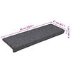 vidaXL Stair Mats 30 pcs 65x21x4 cm Dark Grey Rectangular Edge