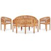 vidaXL 5 Piece Banana Garden Lounge Set Solid Teak Wood
