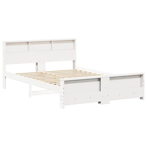 vidaXL Bed Frame with Headboard White 160 x 200 cm Engineered Wood