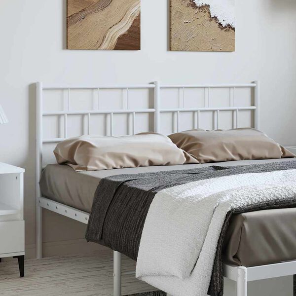 vidaXL Metal Replace Headboard White 135 cm