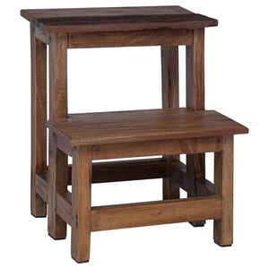 vidaXL Stool Natural 37 x 37 x 46 cm Mahogany Wood