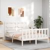vidaXL Bed Frame without Mattress White Small Double Solid Wood Pine