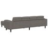 vidaXL Sofa with Cushion Light Grey 250 x 188 x 76 cm Corduroy Fabric