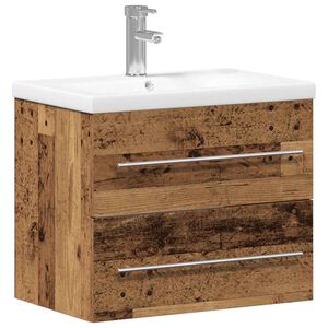 vidaXL Bathroom Sink Cabinet 2 pcs Old Wood 60 x 38.5 x 48 cm